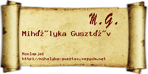 Mihályka Gusztáv névjegykártya